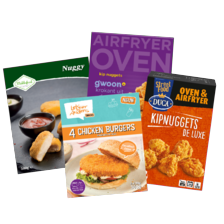 Alle diepvries kipsnacks
in doosje